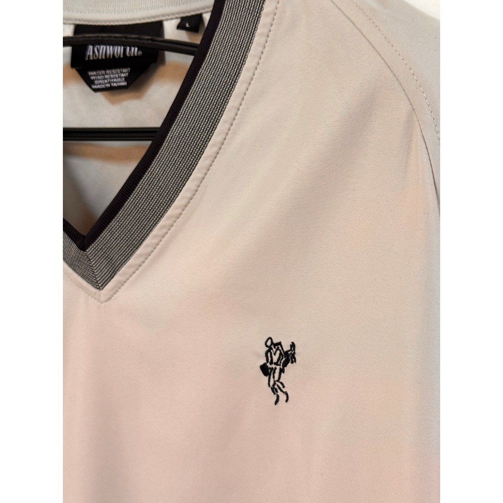 Ashworth Mens Golf Windbreaker Pullover Water Resistant Breathable Light Tan L - Picture 3 of 6